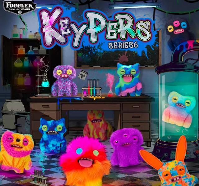 Fuggler Funny Ugly Monster Keypers V6 Series Plush Key Chain Dolls（1 box）