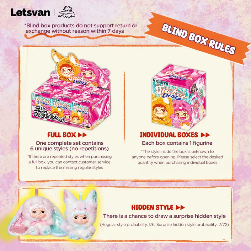 WAKUKU Fox & Bunny Trick or Treat Series Blind Box（1 box）